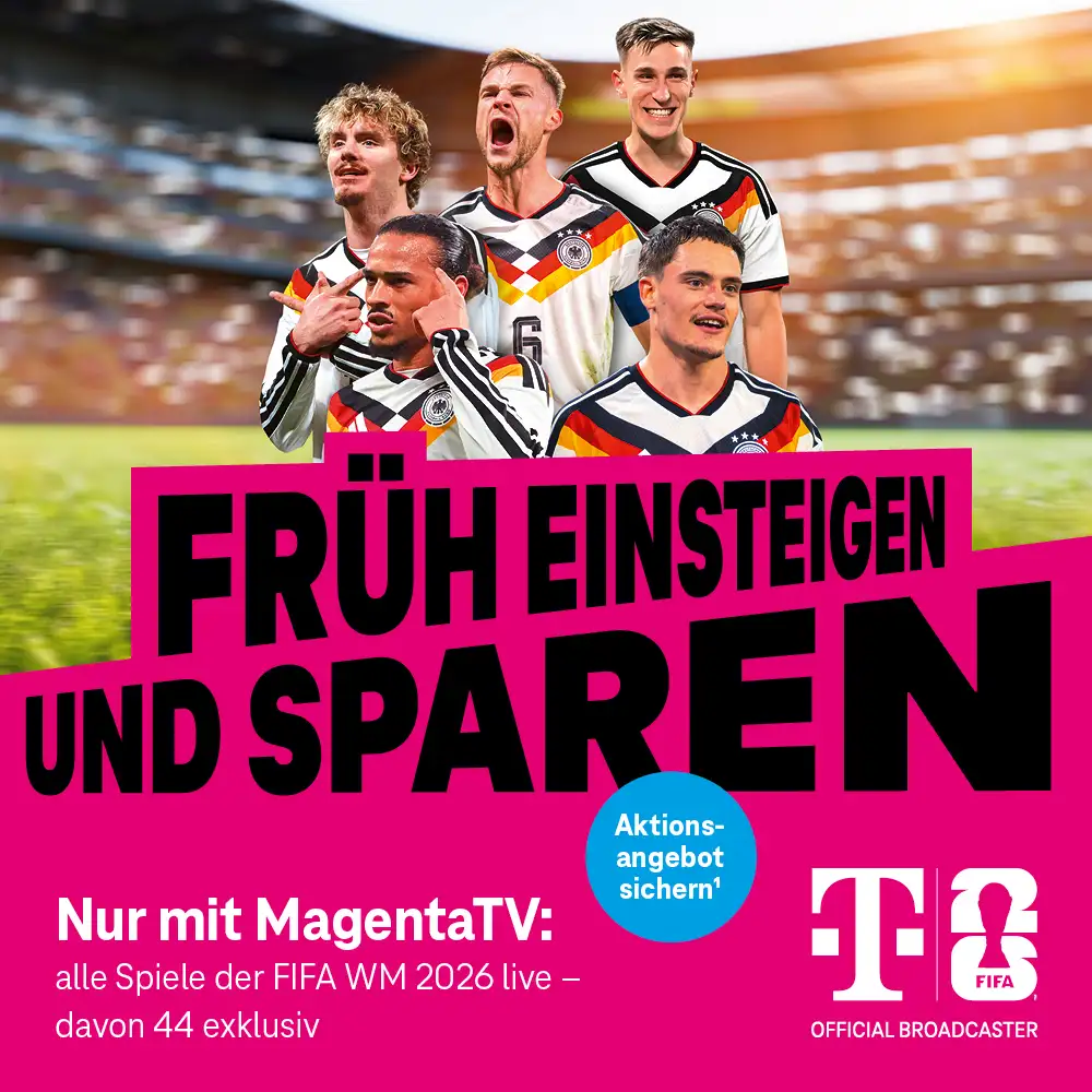 Übersicht der MagentaTV Smart Vorteile zur WM 2026: Alle 104 Spiele live, über 160 HD-Sender und RTL+ Premium inklusive beim Telekom Partner OWL.